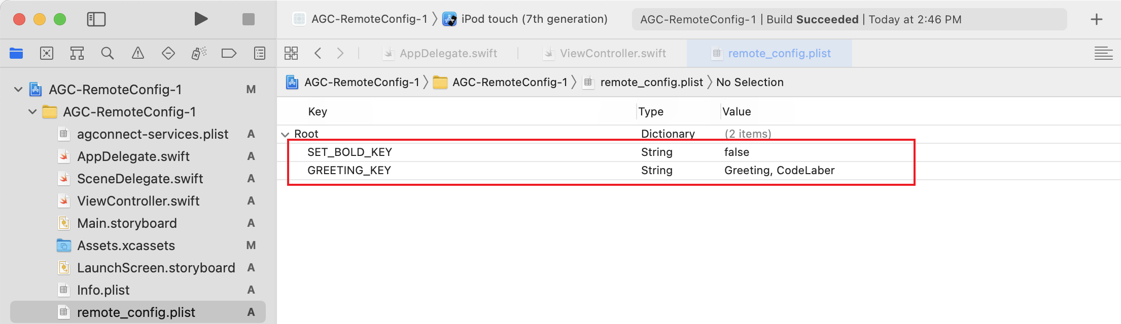 Remote Configuration for iOS